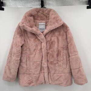 Women’s NVLT Pink Plush Faux Fur Coat Jacket – Size L